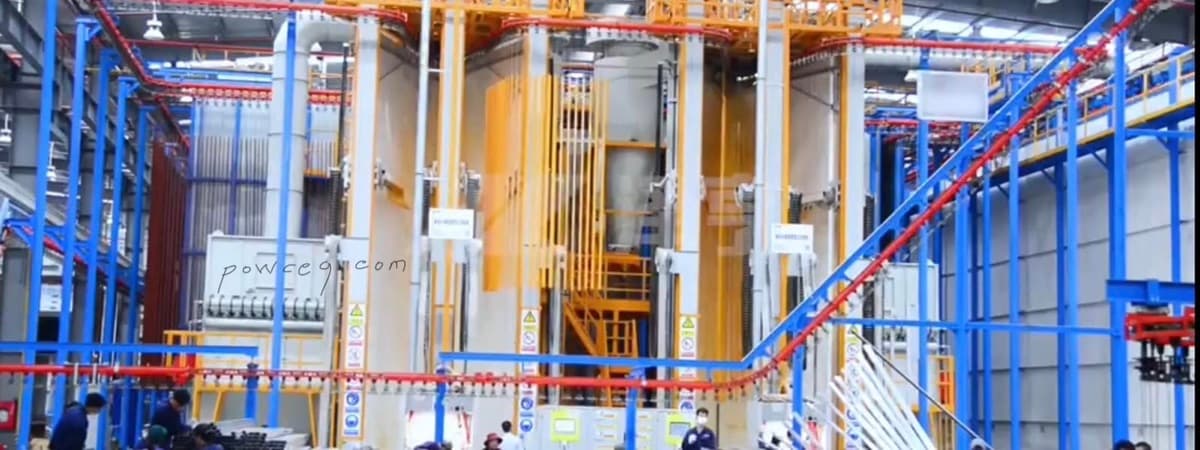 Vertical powder coating line installation — UAE aluminium facility