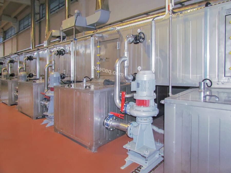 Spray pretreatment system for aluminium profiles