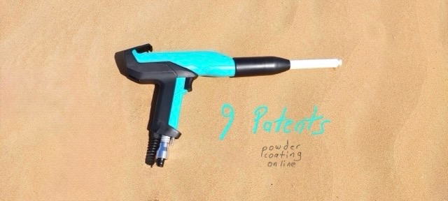 Powder coating spray gun